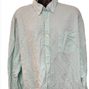 Foundry Men's 2XL Long Sleeve 100% Cotton Light Teal Buttoned Collar Shirt